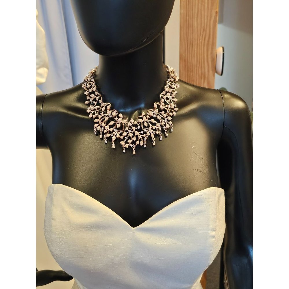 Rose Gold Pearl Vine Collar Necklace